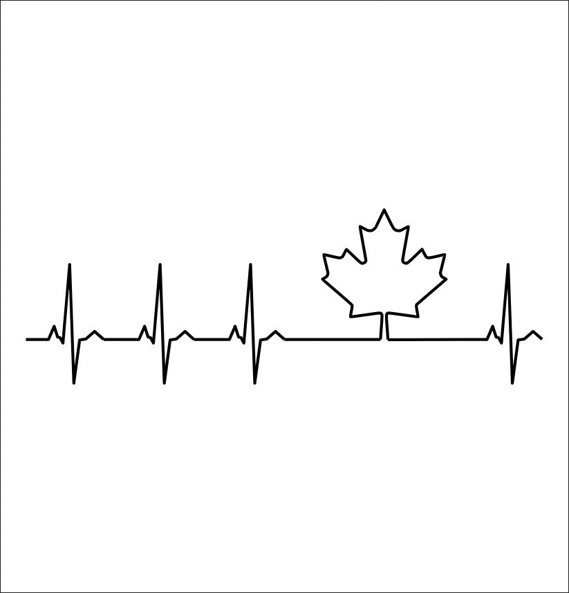 Canada heartbeat decal, sticker, canada sticker car decal
