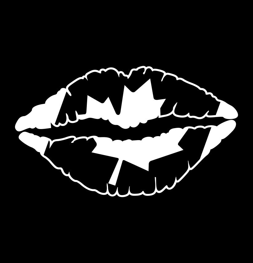 Canada lips decal, sticker, canada sticker, car decal