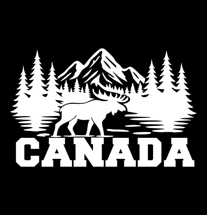 canada moose mountains decal, sticker, canada sticker, car decal