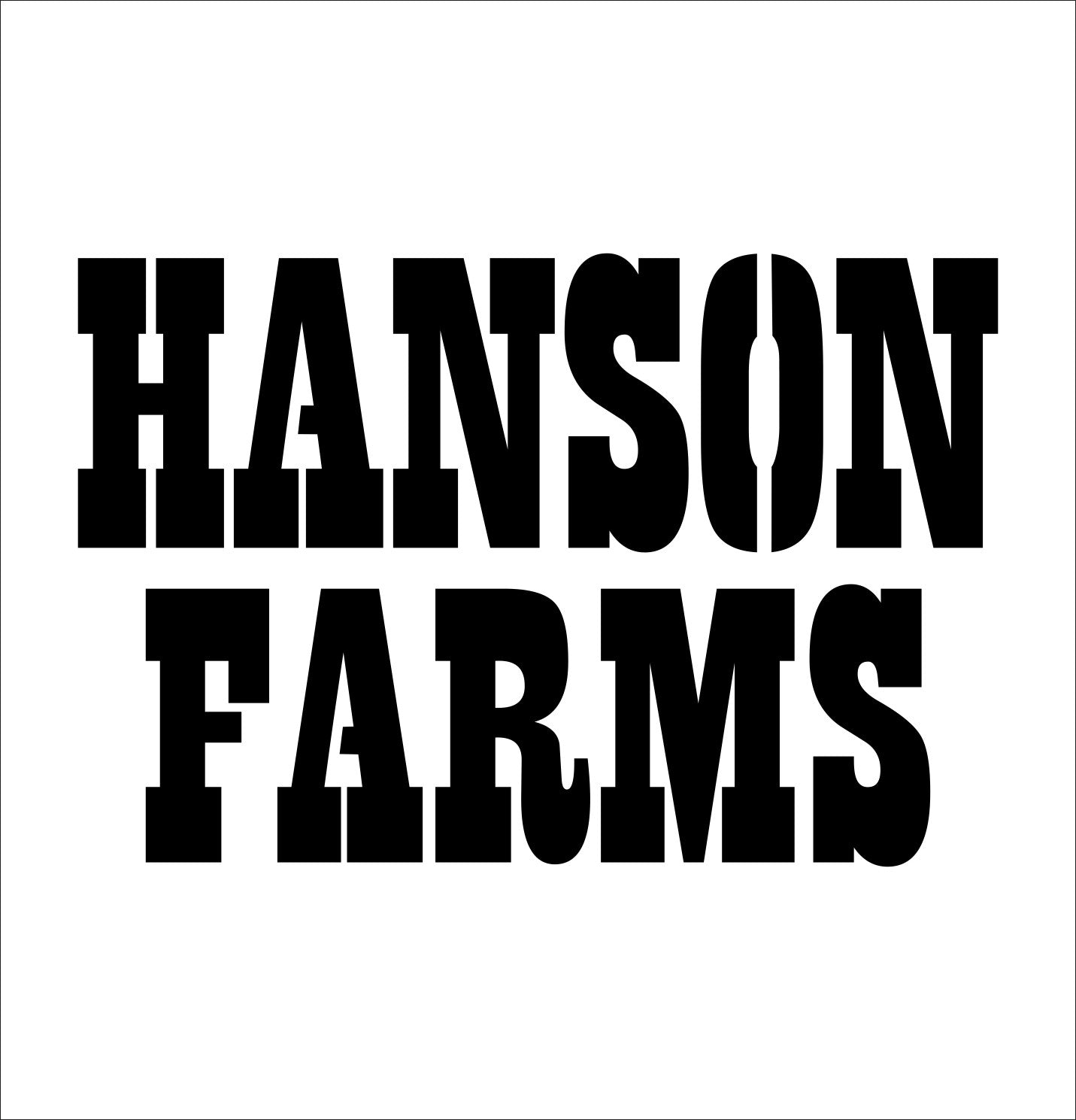 Hanson farms decal