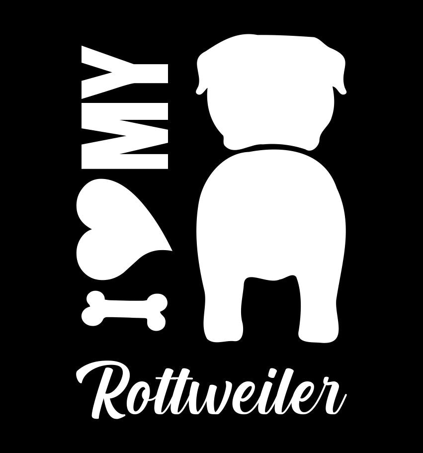 I Heart My Rottweiler dog breed decal