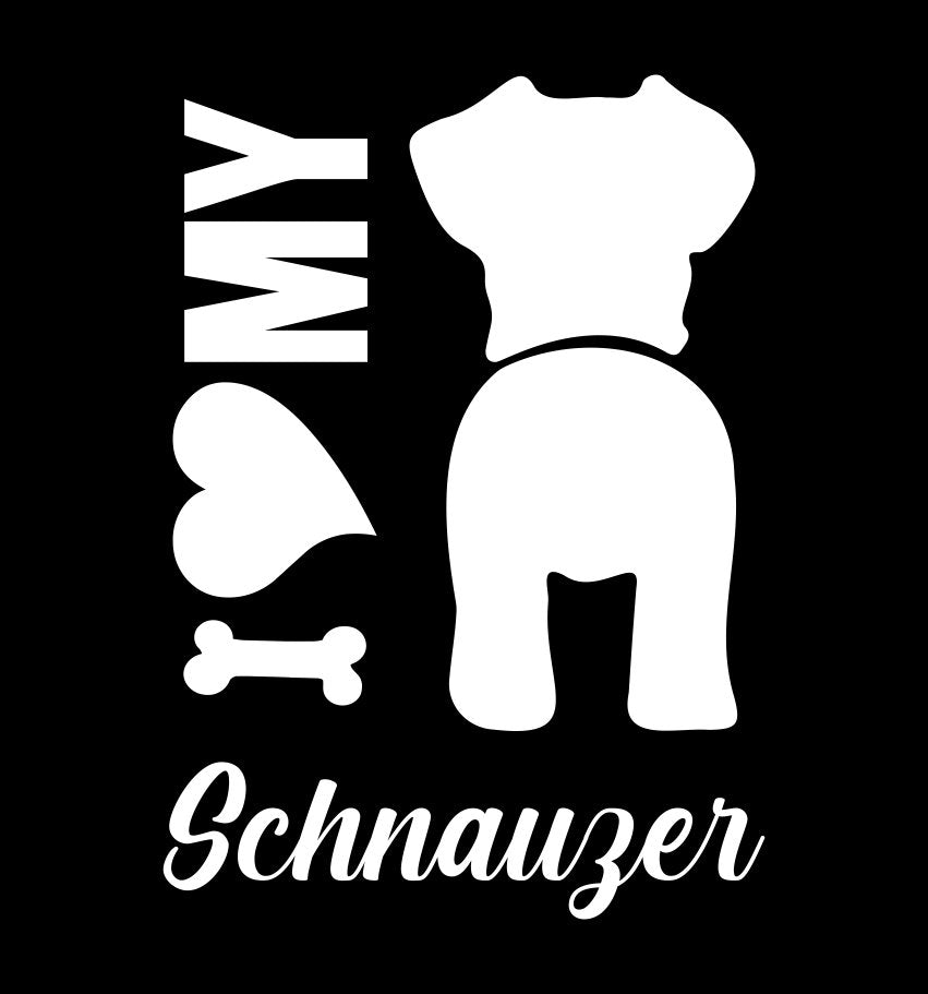 I Heart My Schnauzer dog breed decal
