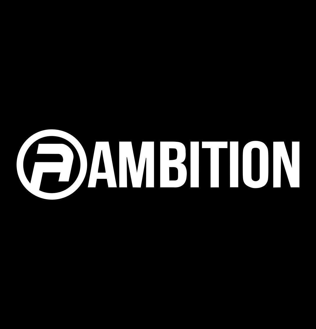 ambition decal, ski snowboard decal, car decal sticker