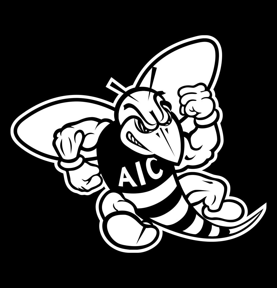 AIC Yellow Jackets decal, car decal sticker, college football