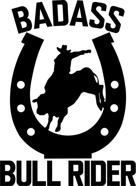 badass bull rider country & western decal - North 49 Decals
