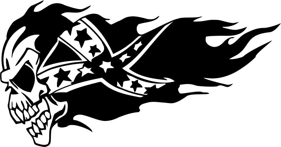 Skull confederate redneck decal - North 49 Decals