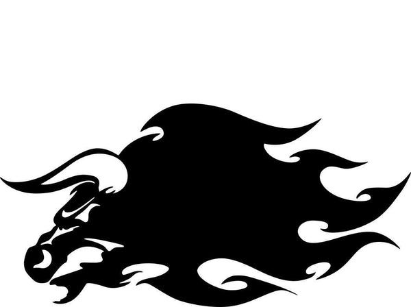 bull 2 flaming animal decal - North 49 Decals