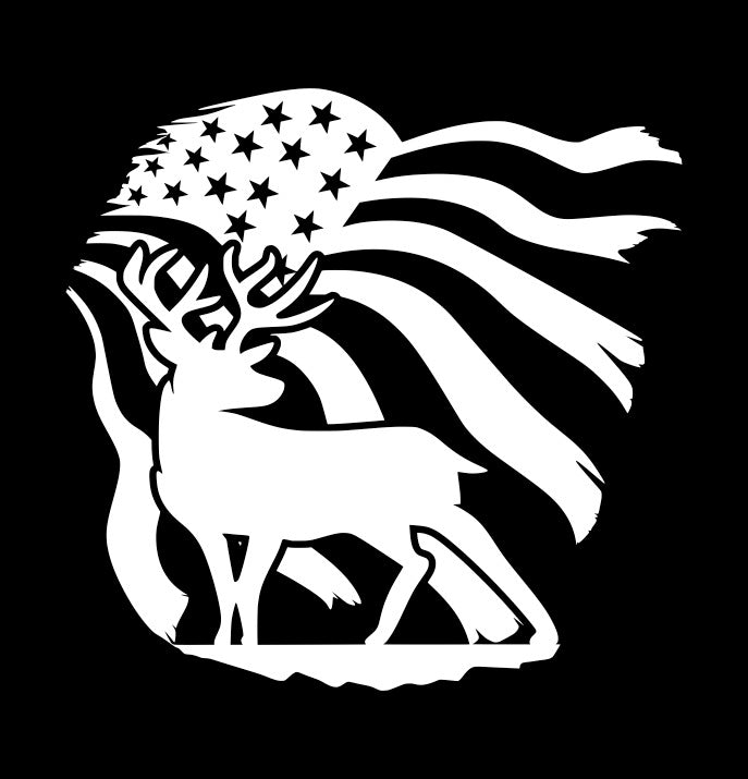 Deer Flag E hunting decal