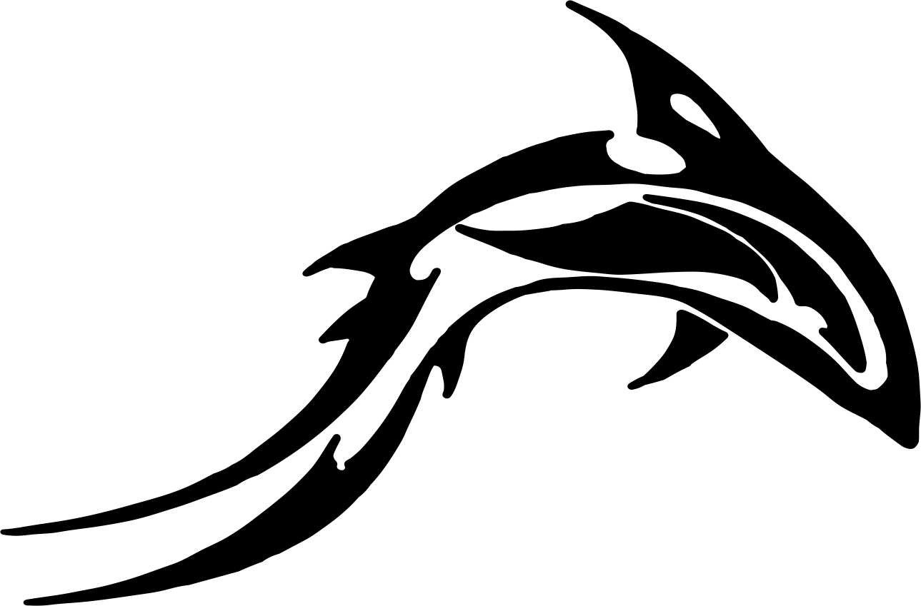 dolphin 2 flaming animal decal - North 49 Decals