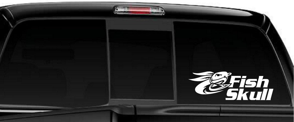 Fish Skull Fly Fishing decal, sticker, car decal