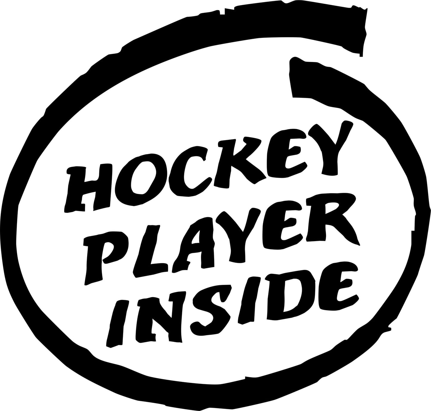 hockey player inside hockey decal - North 49 Decals
