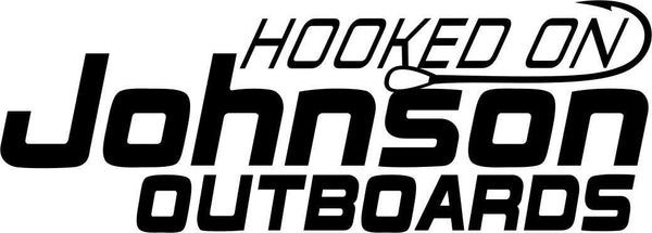 hooked on johnson outboards fishing logo decal - North 49 Decals