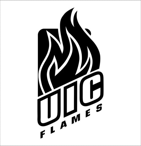 Illinois Chicago Flames decal, car decal sticker, college football