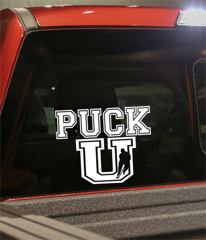 puck you boys hockey decal - North 49 Decals