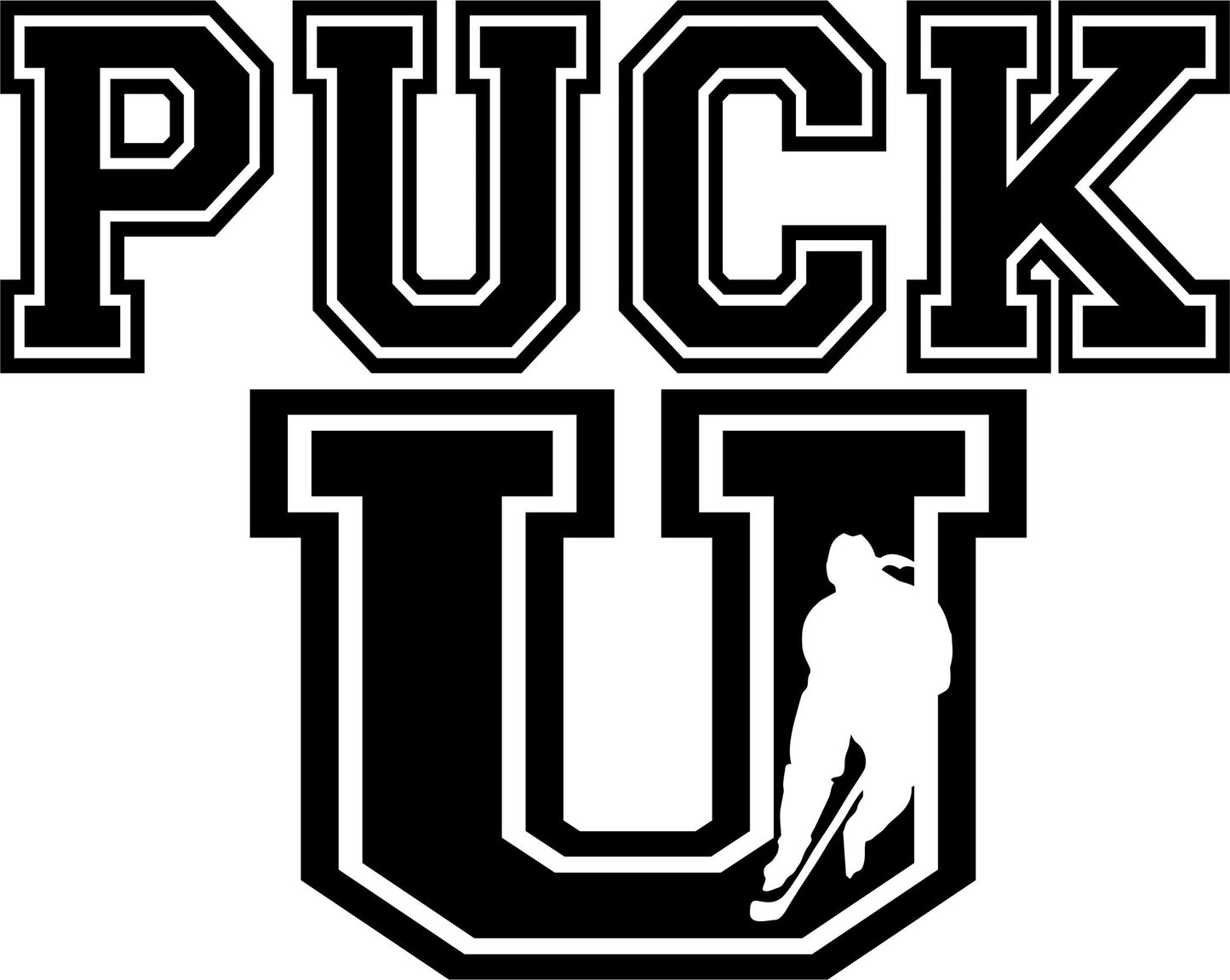 puck u girls hockey decal - North 49 Decals