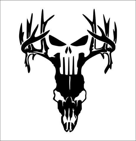 Punisher Deer Skull hunting decal