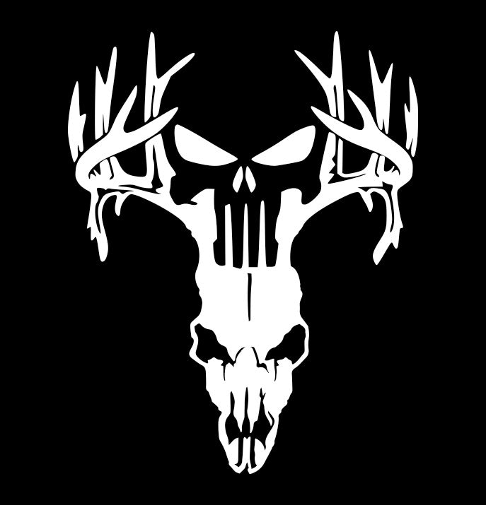 Punisher Deer Skull hunting decal