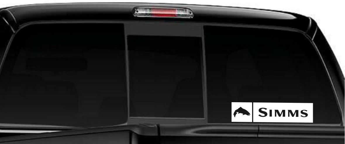 simms 2 decal, car decal sticker, fishing decal