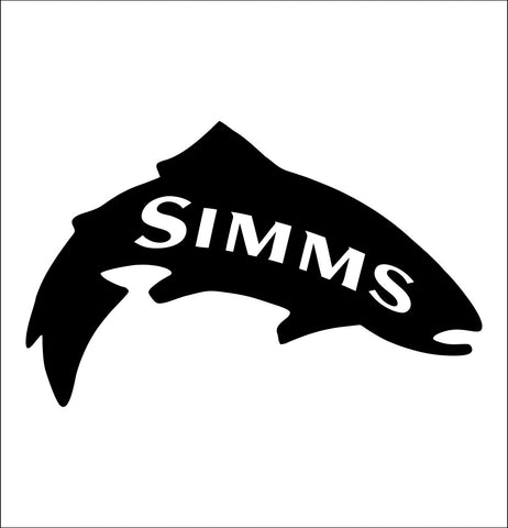 simms 3 decal, car decal sticker, fishing decal