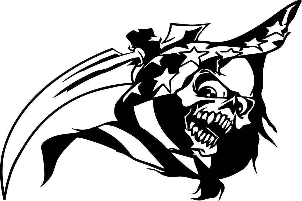 skull 14 skull biker decal - North 49 Decals