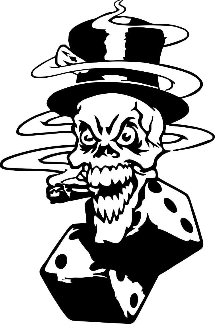 skull 16 skull biker decal - North 49 Decals