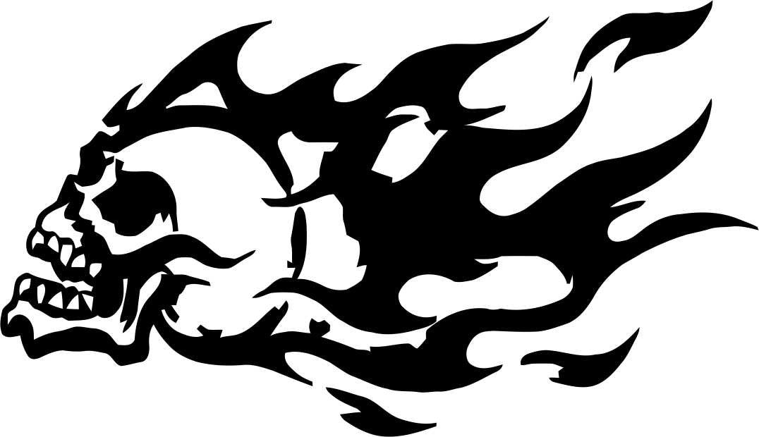 skull 22 skull biker decal - North 49 Decals