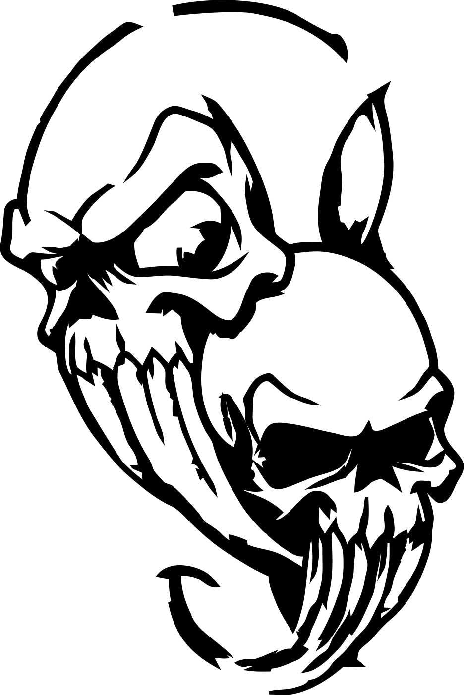 skull 26 skull biker decal - North 49 Decals