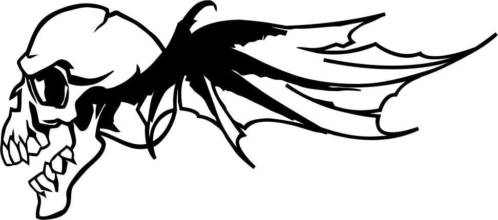 skull 8 skull biker decal - North 49 Decals