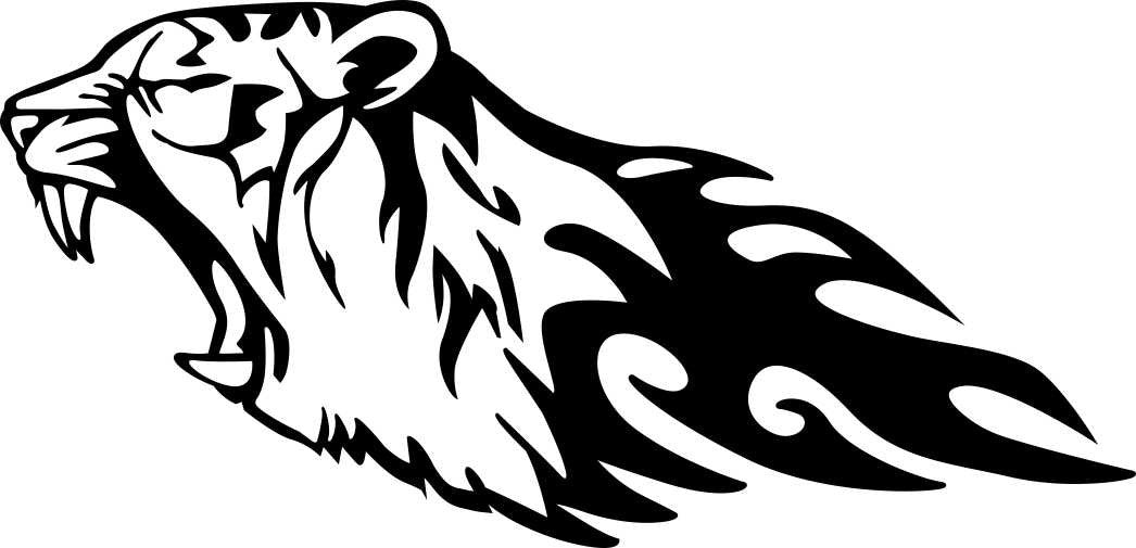 tiger 2 flaming animal decal - North 49 Decals