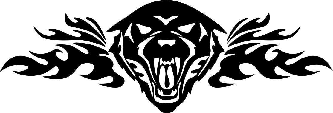 wolf 3 flaming animal decal - North 49 Decals