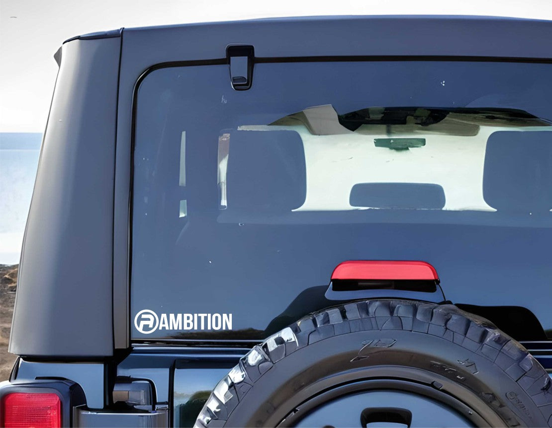 ambition decal, ski snowboard decal, car decal sticker