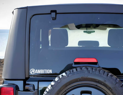 ambition decal, ski snowboard decal, car decal sticker