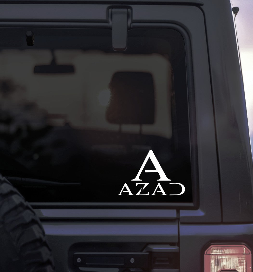 Azad Wheels decal, sticker, performance car decal sticker b