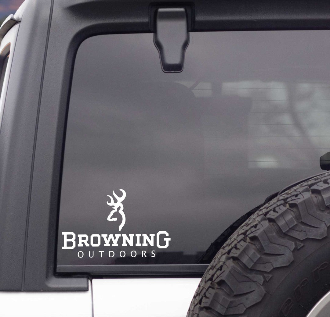 Browning Outdoors decal, sticker, hunting fishing decal, car sticker
