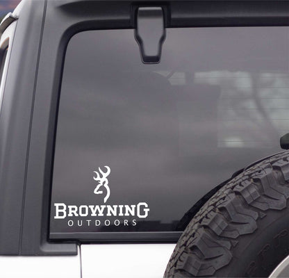 Browning Outdoors decal, sticker, hunting fishing decal, car sticker