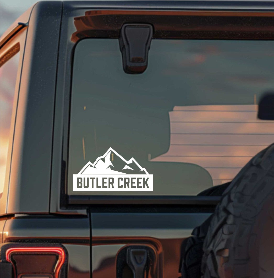 Butler Creek decal, sticker, hunting fishing decal, car sticker