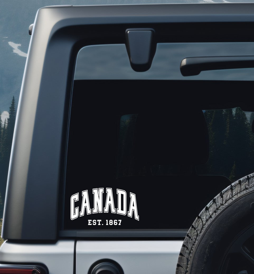 Canada EST 1867 decal, sticker, canada sticker, car decal b