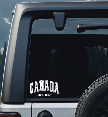 Canada EST 1867 decal, sticker, canada sticker, car decal b