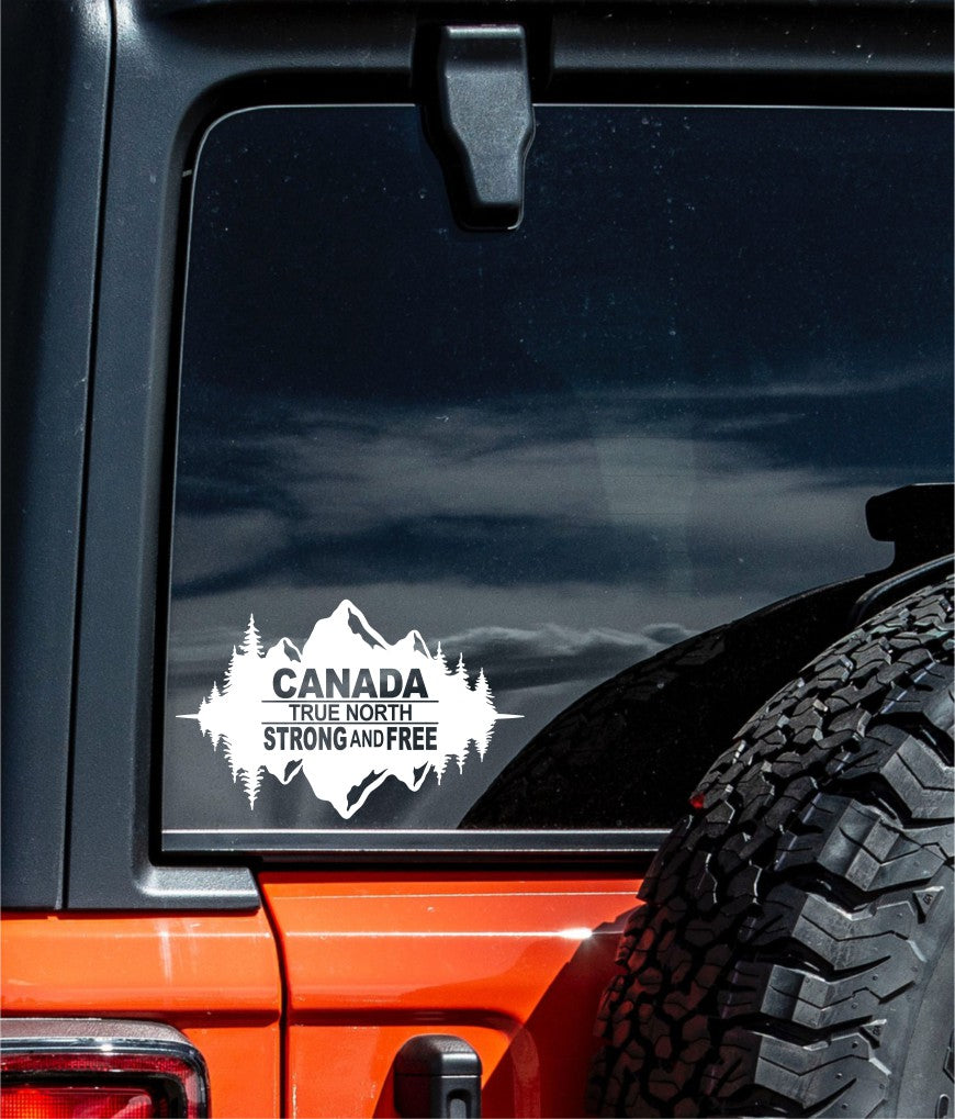 Canada True North decal, sticker, canada sticker, car decal