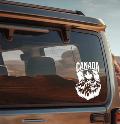 Canada bear mountains decal, sticker, canada sticker, car decal