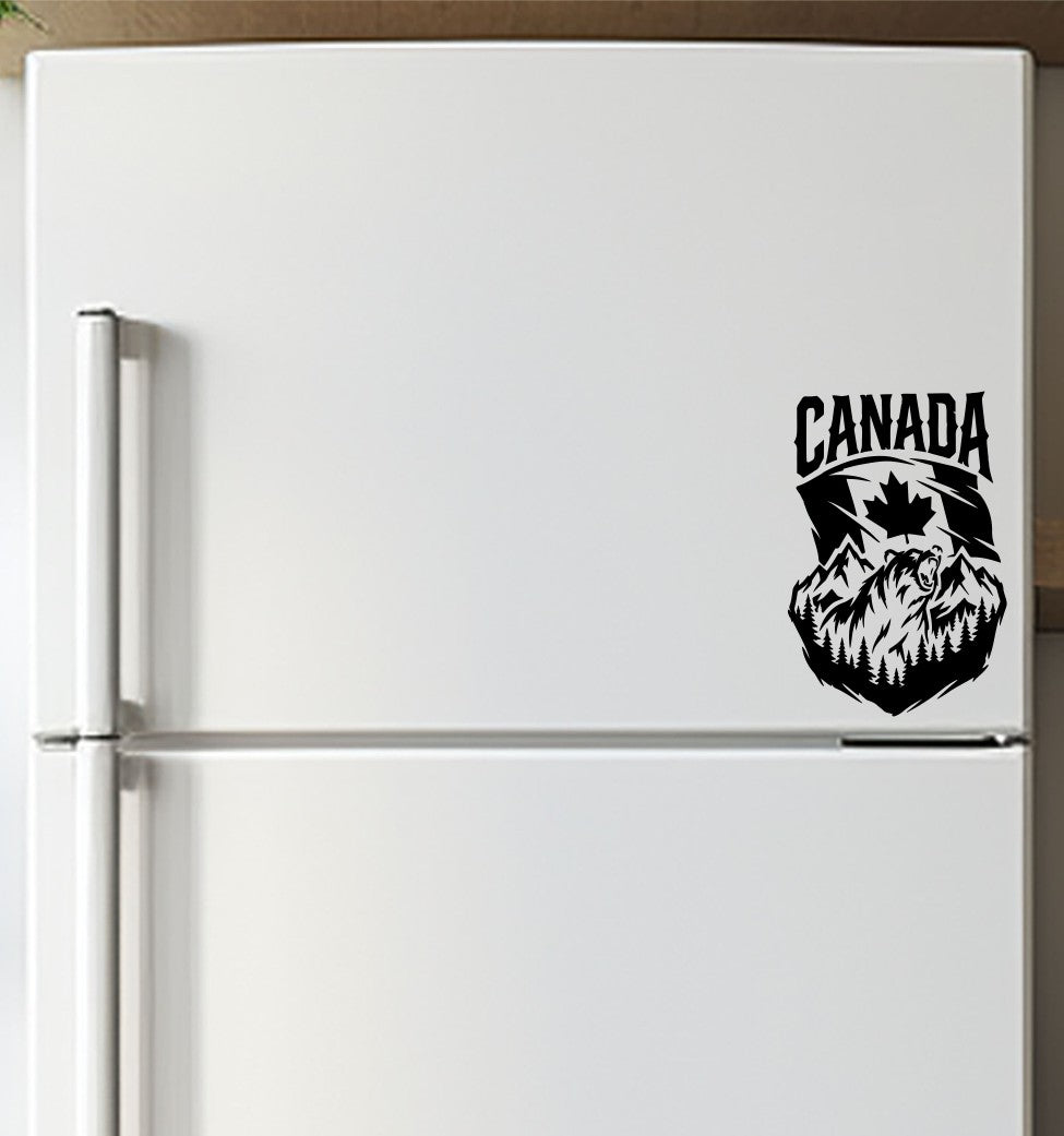 Canada bear mountains decal, sticker, canada sticker, car decal