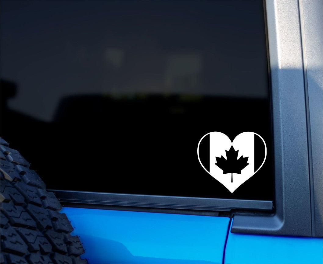 Canada heart flag decal, sticker, canada sticker, car decal