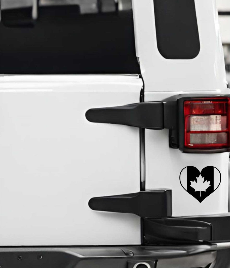 Canada heart flag decal, sticker, canada sticker, car decal