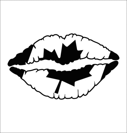Canada lips decal, sticker, canada sticker, car decal