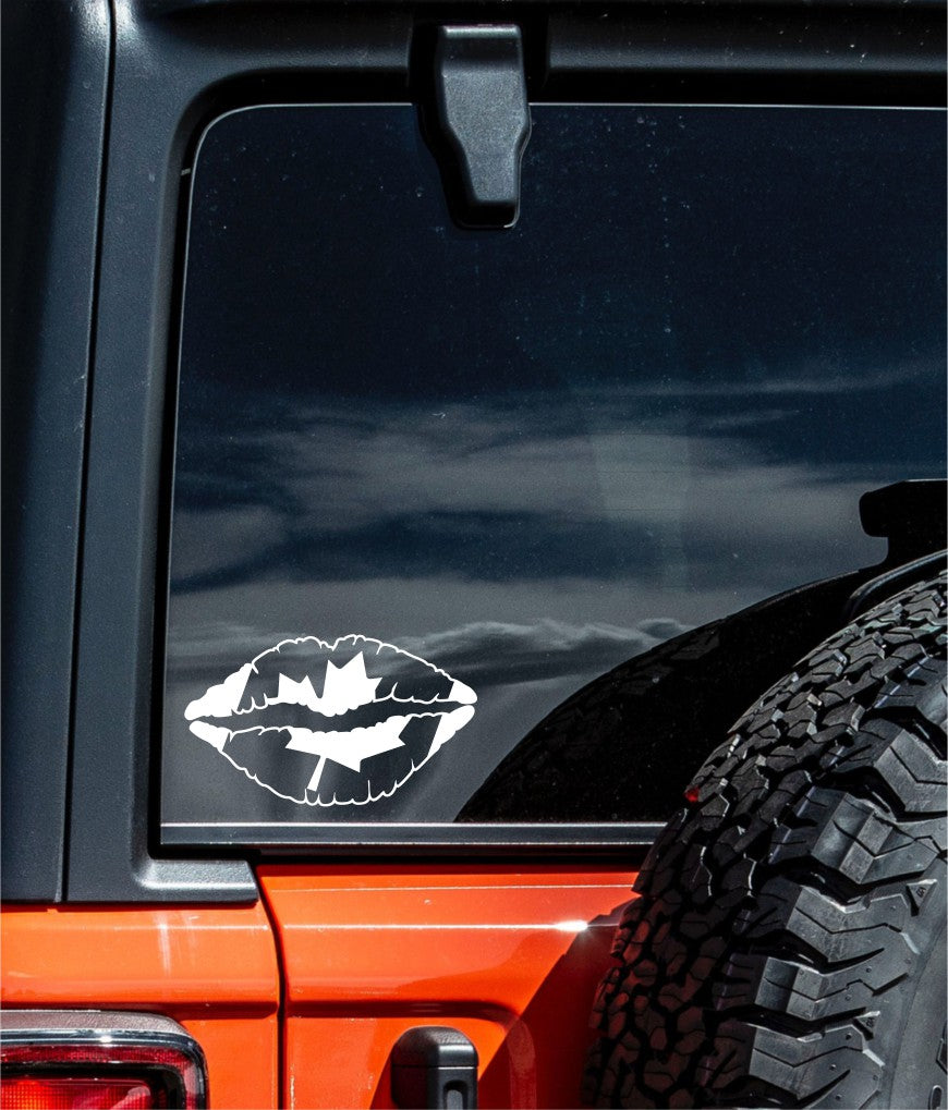 Canada lips decal, sticker, canada sticker, car decal