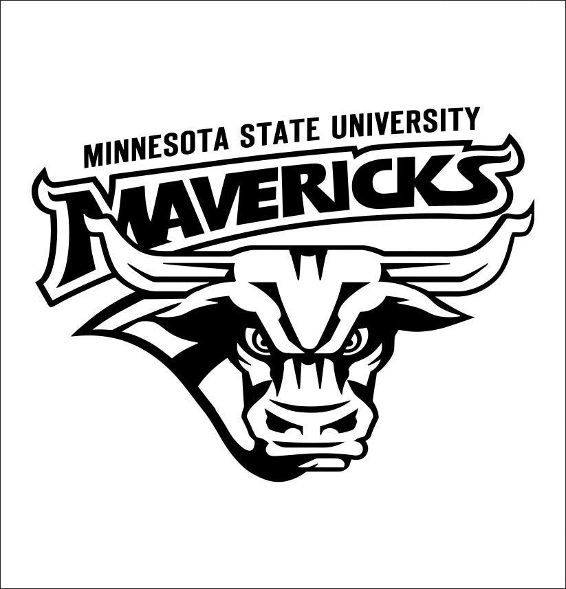 Minnesota State Mavericks decal, car decal sticker, college football