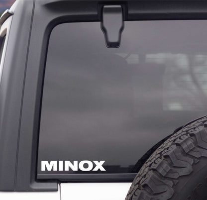 Minox decal, sticker, hunting fishing decal, car sticker