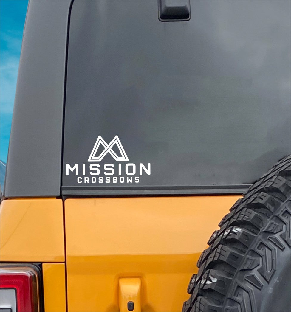 Mission Crossbows decal, sticker, hunting fishing decal, car sticker