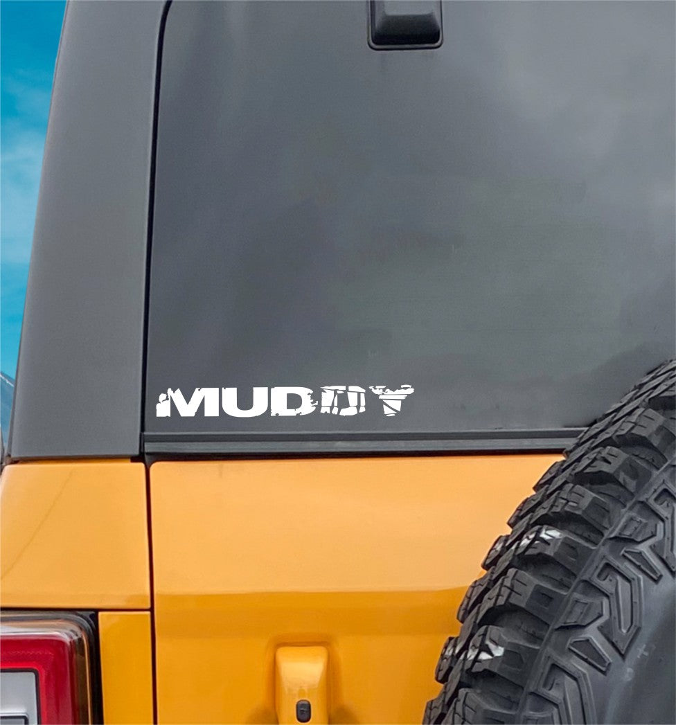 Muddy outdoors decal, sticker