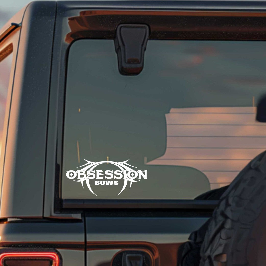 Obsession Bows decal, sticker, hunting fishing decal, car sticker